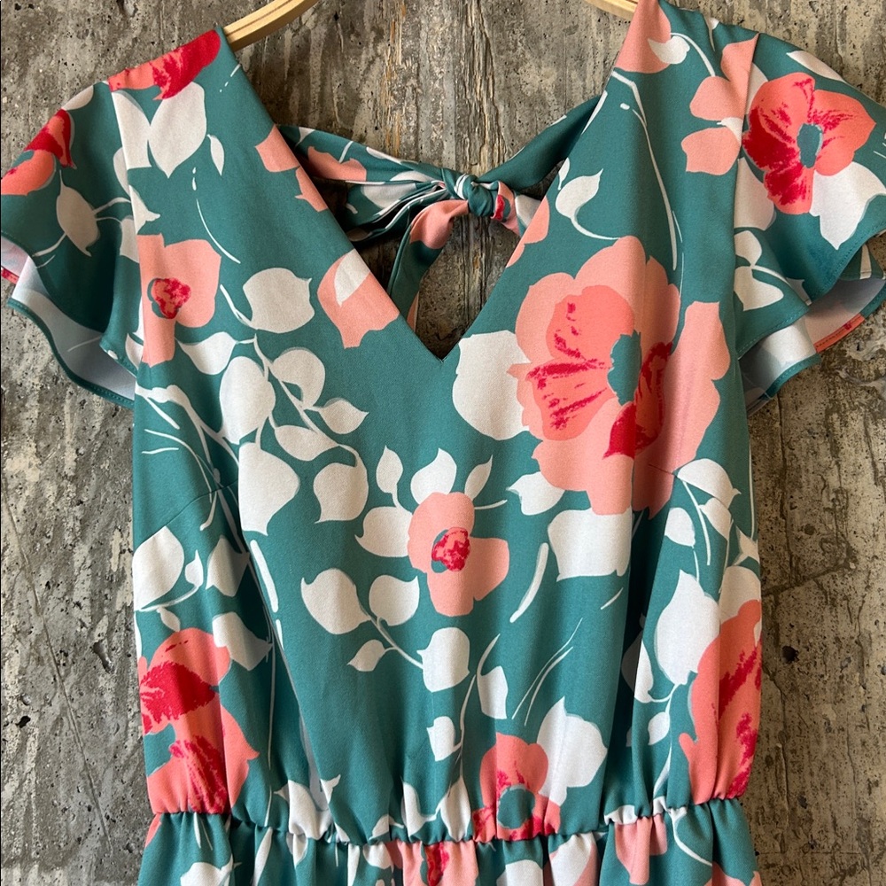 ADRIANNA PAPELL Women's Floral Cap Sleeved Midi Dress Size 2 - Picture 4 of 7